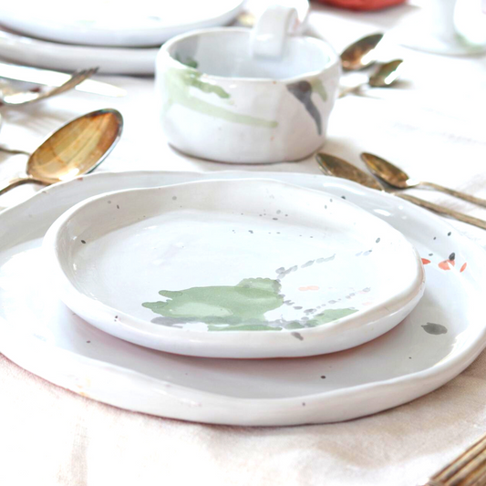 Handmade Ceramic Salad Plate in Watercolour Glaze