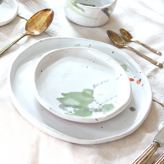 Handmade Ceramic Salad Plate in Watercolour Glaze