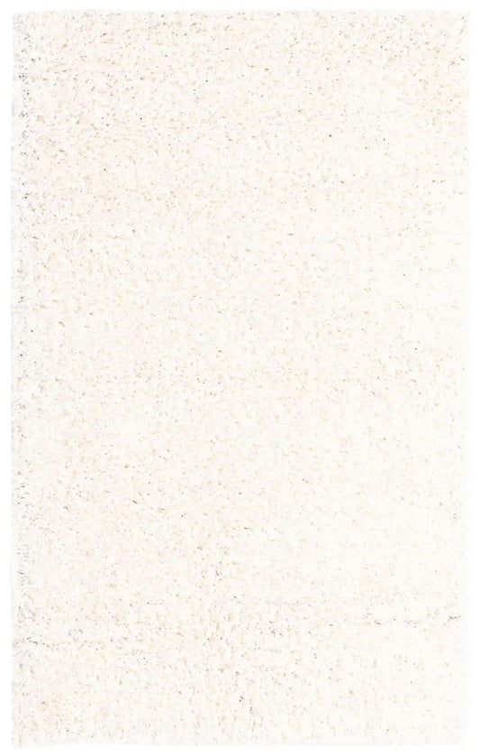 White Shaggy High-Pile Area Rug