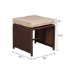 9-Piece Wood Grain PE Wicker Patio Dining Set