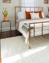 White Shaggy High-Pile Area Rug