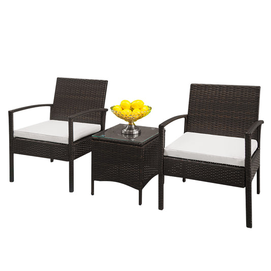 Rattan Sofa Set with Coffee Table — 3 Piece