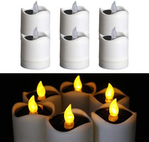 Solar Flameless Candle Set — Waterproof Outdoor, 6 Pieces