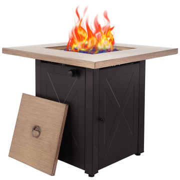 28in Propane Gas Fire Pit Table, 48,000 BTU Outdoor Patio Firetable