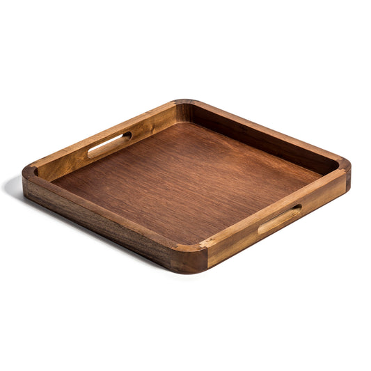 Acacia Wood Square Serving Tray, 14" x 14"