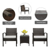 Rattan Sofa Set with Coffee Table — 3 Piece