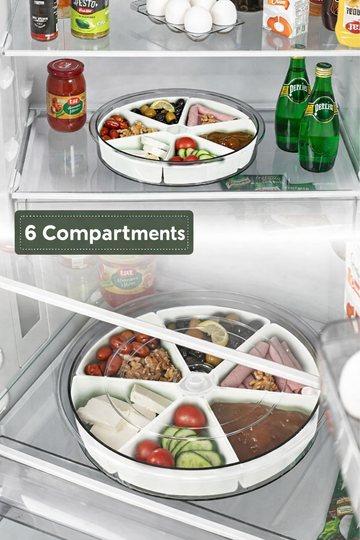 Rotating Serving Tray — 6 Compartments