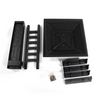 Portable Square Metal Fire Pit with Mesh Lid and Poker