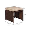 9-Piece Wood Grain PE Wicker Outdoor Dining Set