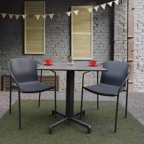 Set of 4 Aluminum Patio Dining Armchairs — Commercial Grade