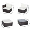 Outsunny 6pc Patio Rattan Wicker Set Outdoor Sectional Furniture