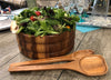 Acacia Wood Salad Bowl with Serving Utensils