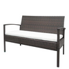 4-Piece PE Rattan Patio Sofa Set with Glass-Top Table