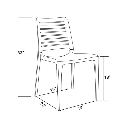 Set of 4 Stacking Patio Dining Chairs - Commercial Grade