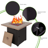 28in Propane Gas Fire Pit Table, 48,000 BTU Outdoor Patio Firetable