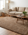 Coffee Shaggy High-Pile Area Rug