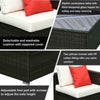 Outsunny 6pc Patio Rattan Wicker Set Outdoor Sectional Furniture