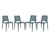 Set of 4 Stacking Patio Dining Chairs - Commercial Grade