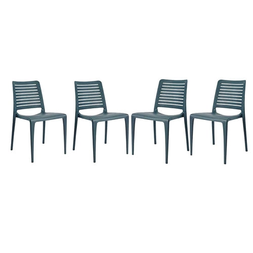 Set of 4 Stacking Patio Dining Chairs - Commercial Grade
