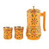 Aluminium Jug Set with 2 Glass Tumblers, 21 cm