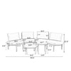 6-Piece Outdoor Sectional Sofa Set, Gray Aluminum & PE Rattan Wicker