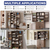 75" Farmhouse Pantry Cabinet with Barn Doors, Off White/Brown