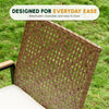 5-Piece Acacia & Rattan Patio Dining Set, Yellow