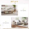 Set of 2 Nesting Coffee Tables, Faux Marble & Gold