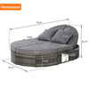 Rattan Round Daybed with Adjustable Backrests