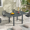 Expandable Patio Table, Outdoor Dining Table for 4-6 with Aluminum Frame for Garden, Lawn, Balcony Terrace, Gray