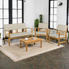 Barclay Four Piece Acacia Wood Outdoor Patio Set Teak Brown