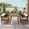 Luxury Acacia Wood Outdoor Dining Set for 4 with Rope Woven Chairs &