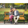 Cast Iron & Wood Outdoor Patio Bench