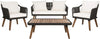 Outdoor Patio 4 Piece Eucalyptus Rope Furniture Set