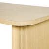Natural Oak Veneer Dining Table with Ribbed Legs, 68 in