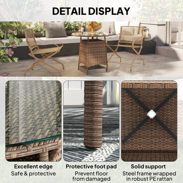 31.5" Outdoor Round Patio Table With Umbrella Hole