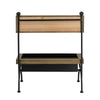 Rustic Wood Planter Stand with Black Iron Frame, 24 in