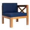 5-Piece Outdoor Sectional Sofa Set Solid Acacia Wood Beige with