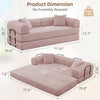 Queen-Size Convertible Sofa Bed, Pink Corduroy Folding Frame