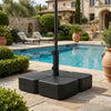 Patio Umbrella Base with Wheels — Black