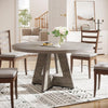 47-Inch Round Wood Farmhouse Dining Table, Grey