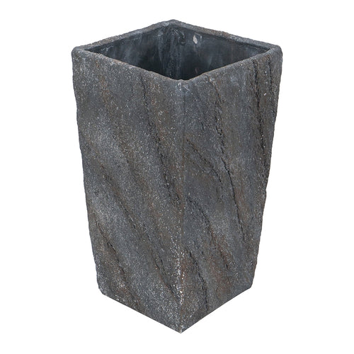 Large Gray Cement Indoor & Outdoor Planter, 9.4 × 18.1 in