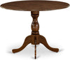 Contemporary Pedestal Table 42 Inches Acacia Walnut