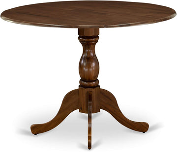 Contemporary Pedestal Table 42 Inches Acacia Walnut