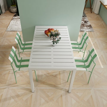 Color-Block Dining Chairs, Set of 4, PP Seats & Metal Legs