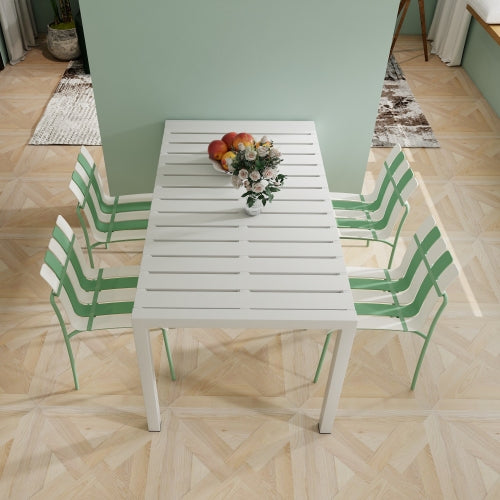 Color-Block Dining Chairs, Set of 4, PP Seats & Metal Legs