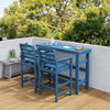 Adirondack Outdoor Bar Table and Chairs Set, Blue