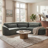 Curved 3-Piece Sectional with Chaise, Right-Hand Facing