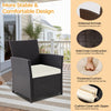 Rattan 4-Piece Conversation Set with Glass Table