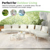 8-Piece Outdoor Sectional Sofa Set, Aluminum & Rattan-Style, Beige